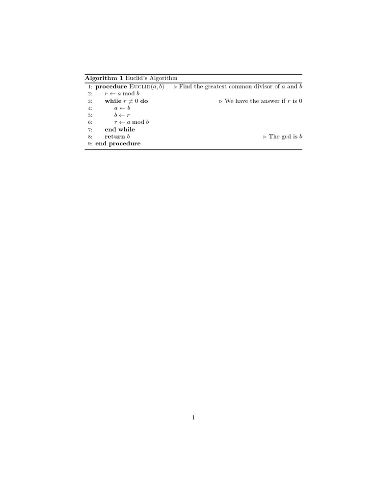 Euclid's Algorithm for GCD Calculation | PDF