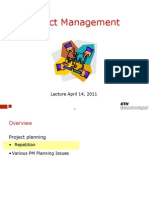 Project Management: Lecture April 14, 2011