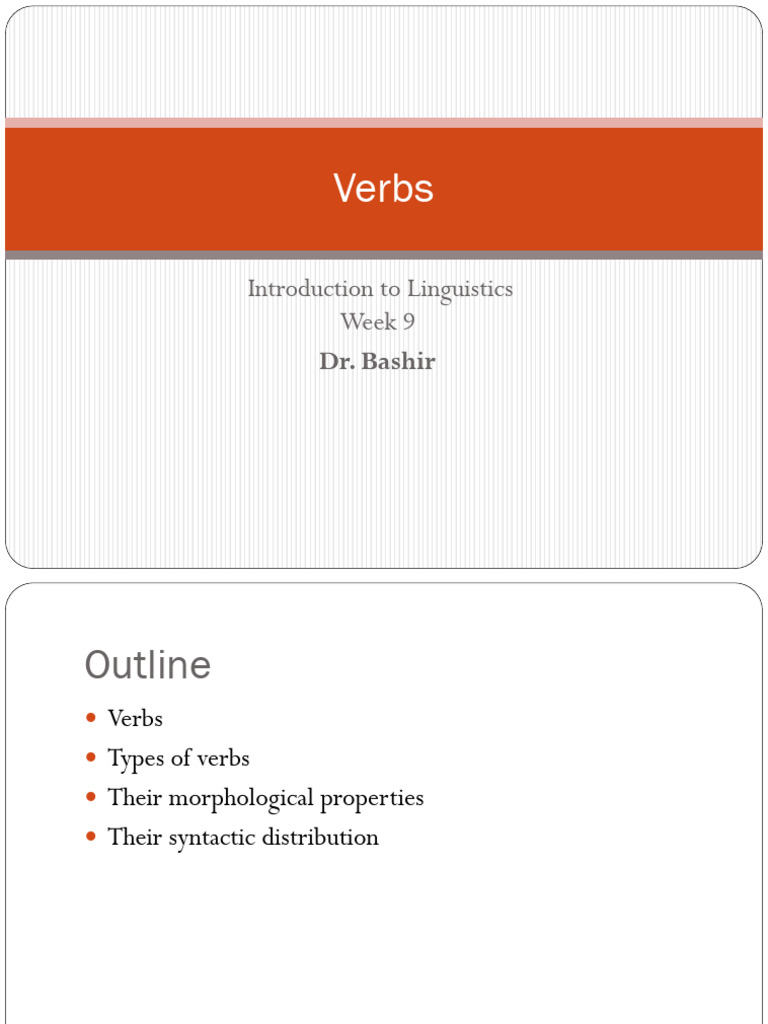 Verbs PDF | PDF | Verb | Linguistic Morphology