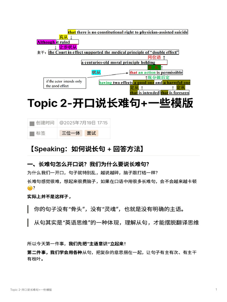 0c1ec9fa De73 4ca3 b423 a0679aef63a4 Topic 2 开口说长难句一些模版| PDF