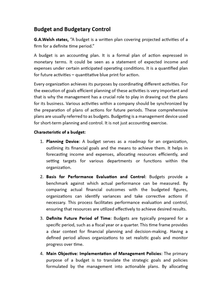 Understanding Budgeting and Control | PDF | Budget | Expense