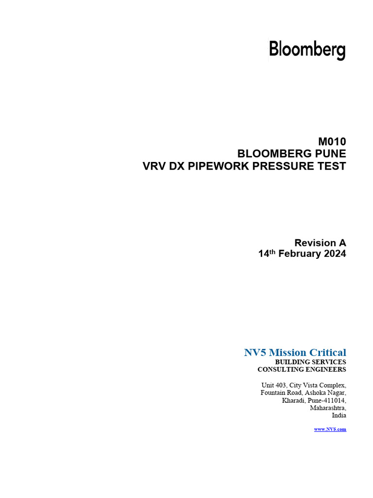 VRV DX Pipework Pressure Testing Guide | PDF | Leak | Calibration