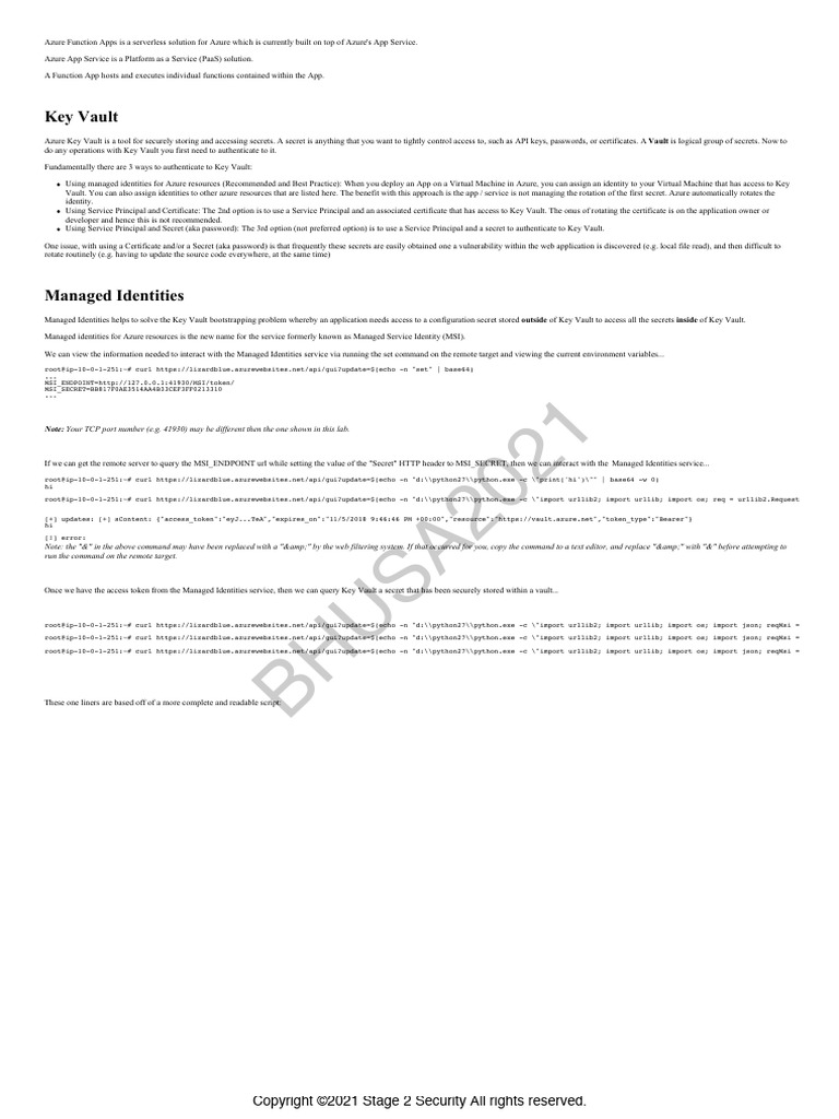 Azure Key Vault Authentication Methods | PDF | Microsoft Azure | Password