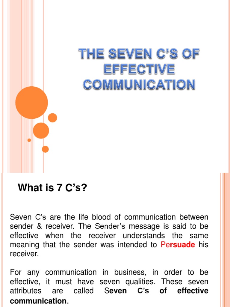 7C's of Communication Presentation | PDF | Communication | Human ...