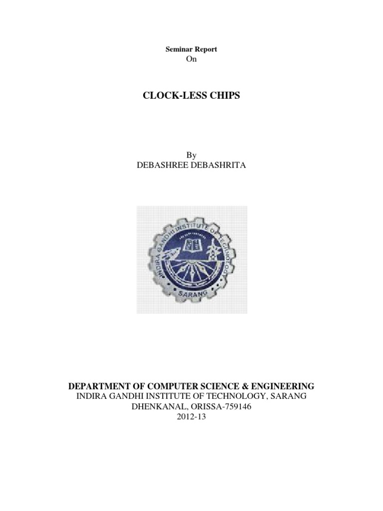 Final Seminar Report Debashree PDF Electronic Circuits Microprocessor