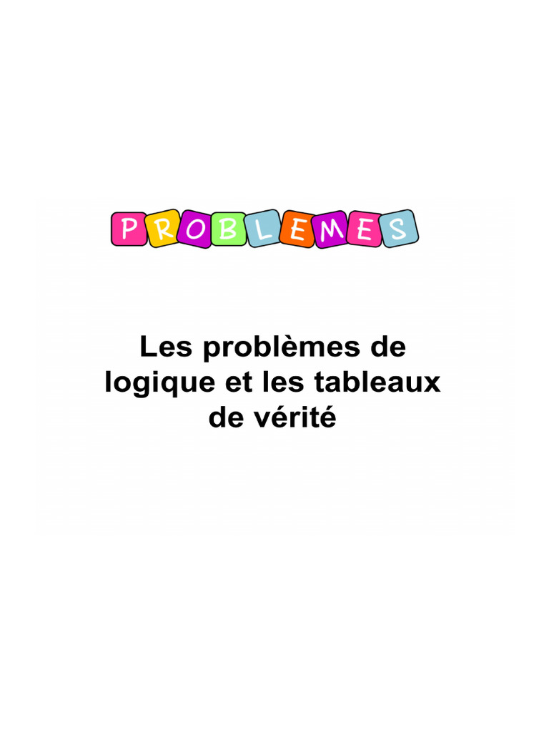 Les Problemes de Logique | PDF