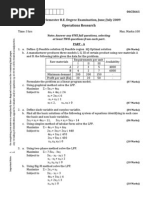 Operations Research: USN 06CS661 Sixth Semester B.E. Degree Examination, June/July 2009