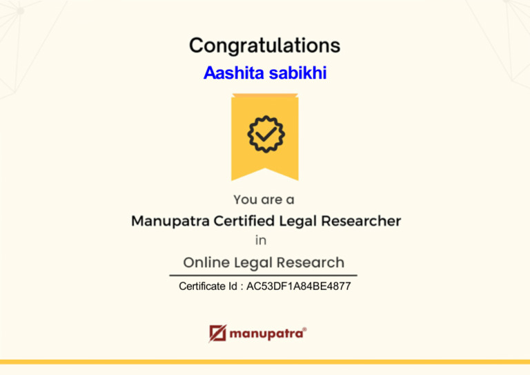 Manupatra 17061 Certificate | PDF