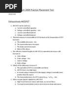 Btech 2009 Practice Placement Test