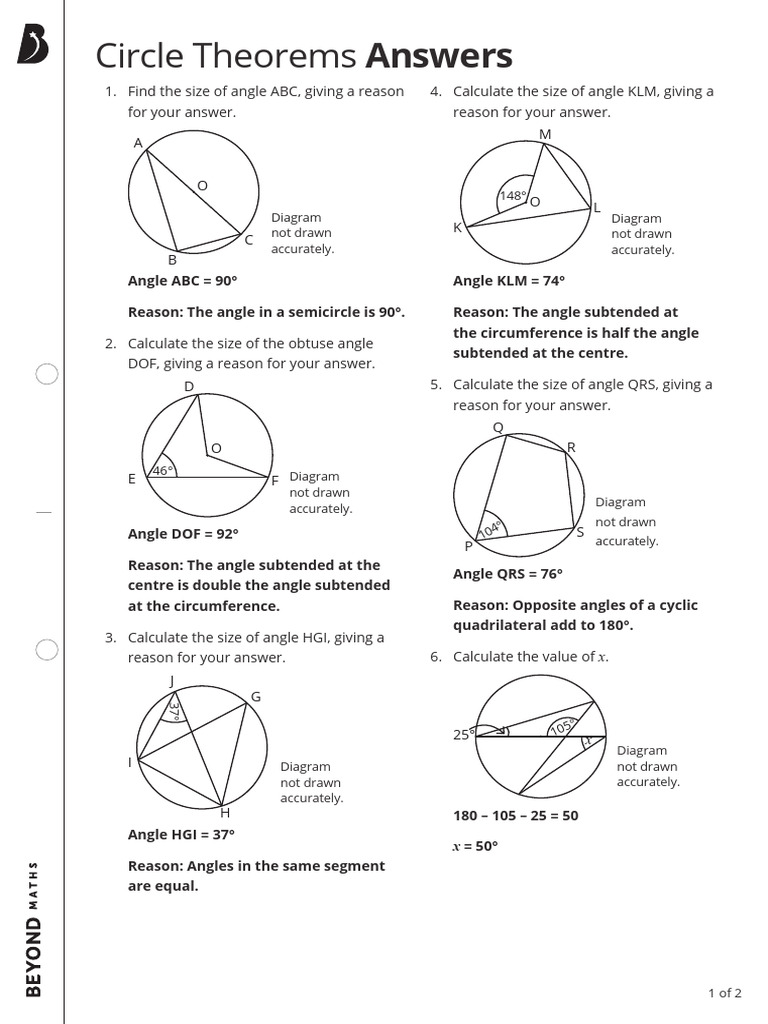 Circle Theorems: Questions & Answers | PDF | Circle | Angle