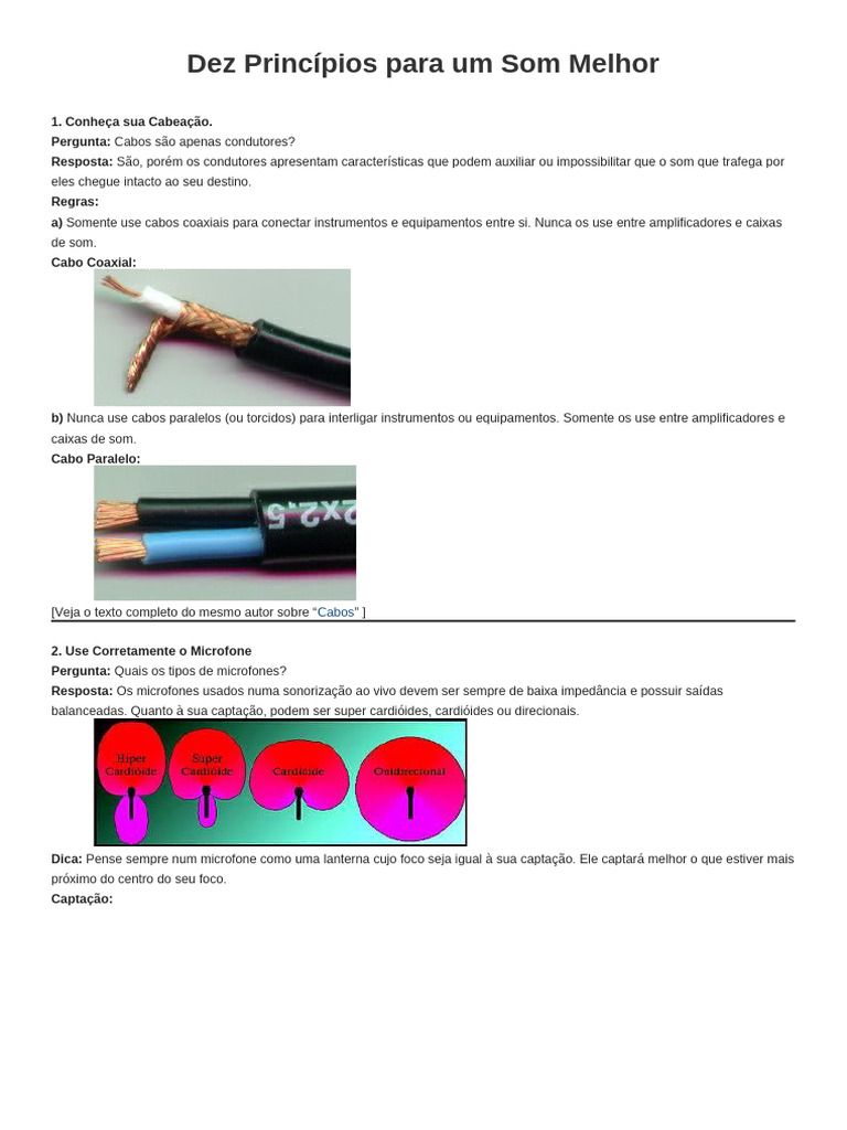 Princípios para Melhorar o Som | PDF | Som | Equalização (áudio)