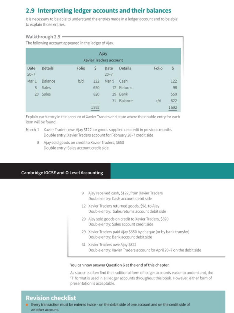 Ledger Account Analysis for Xavier Traders | PDF | Debits And Credits ...
