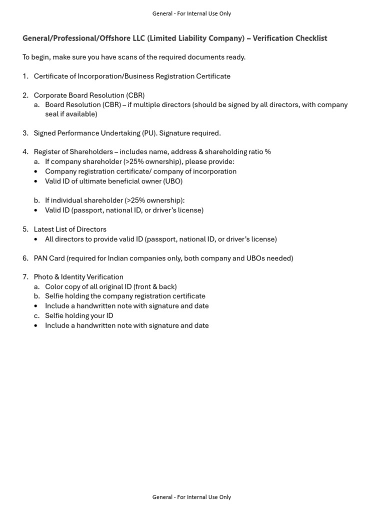 General - Professional - Offshore LLC (Limited Liability Company ...
