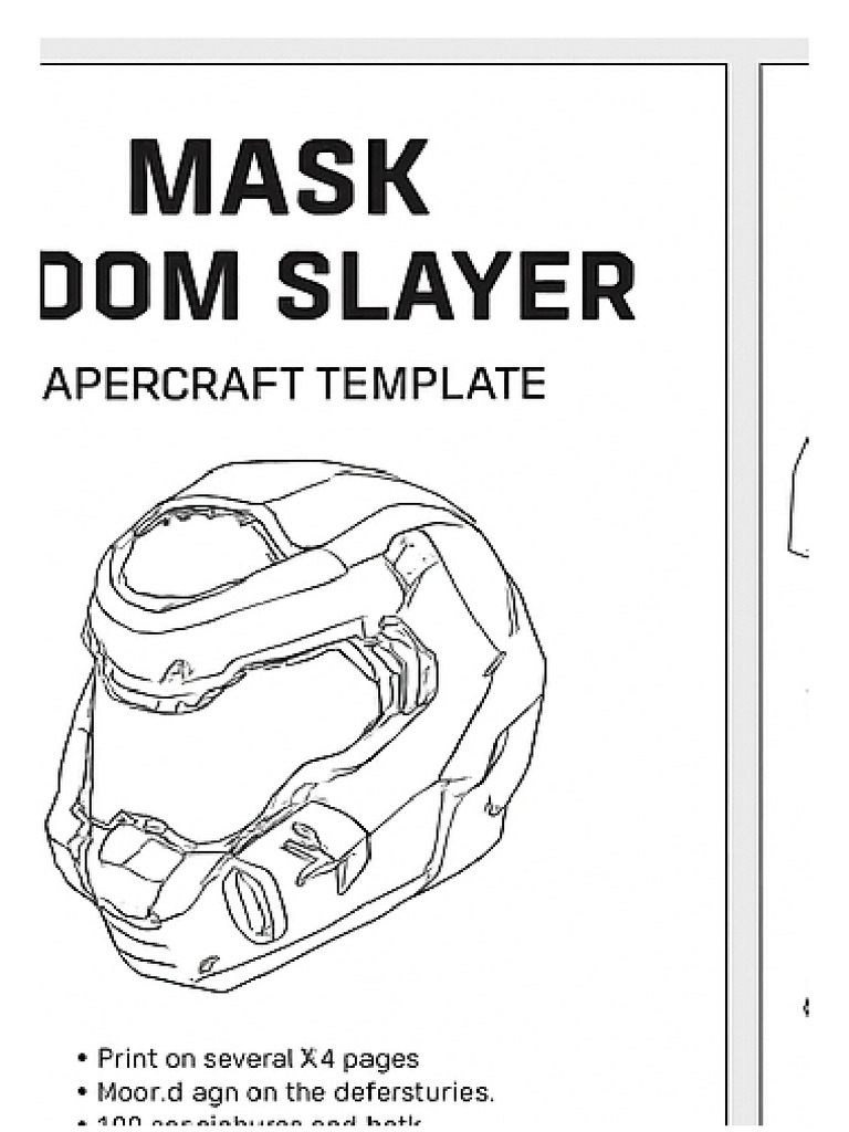 Doom Slayer Mask Template | PDF