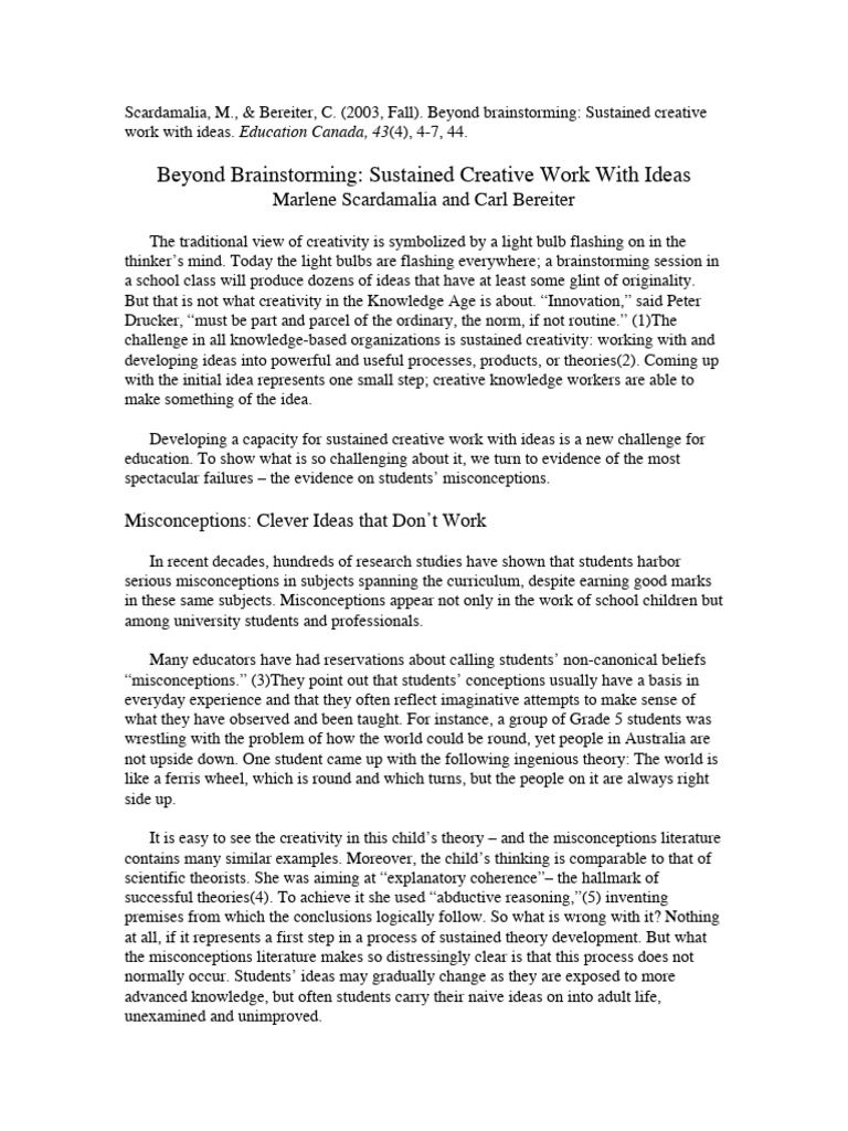 Sustained Creativity in Education | PDF | Creativity | Theory