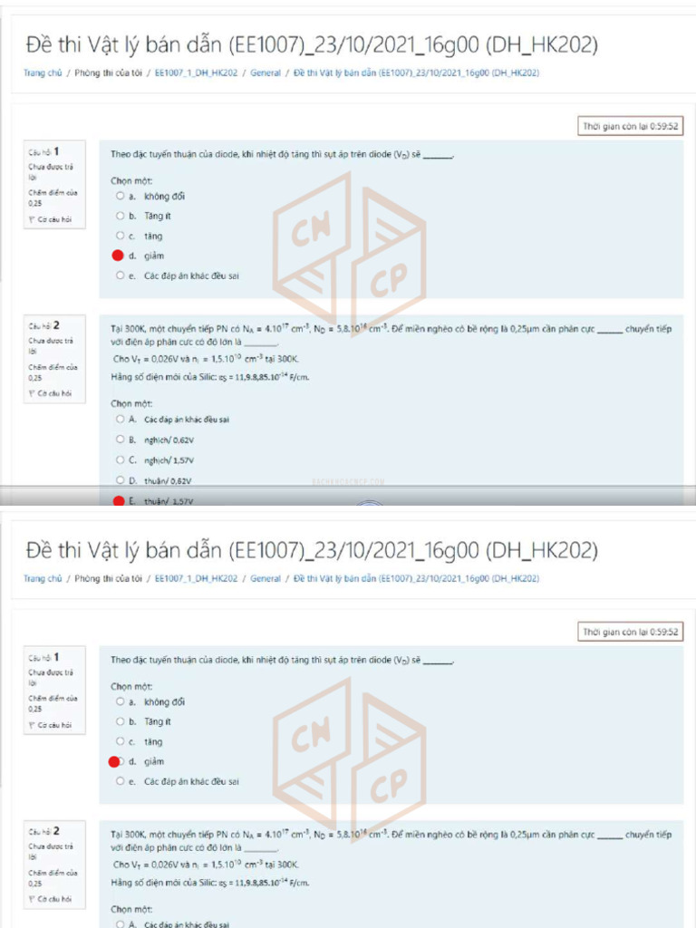 Đề CK VLBD 202 | PDF