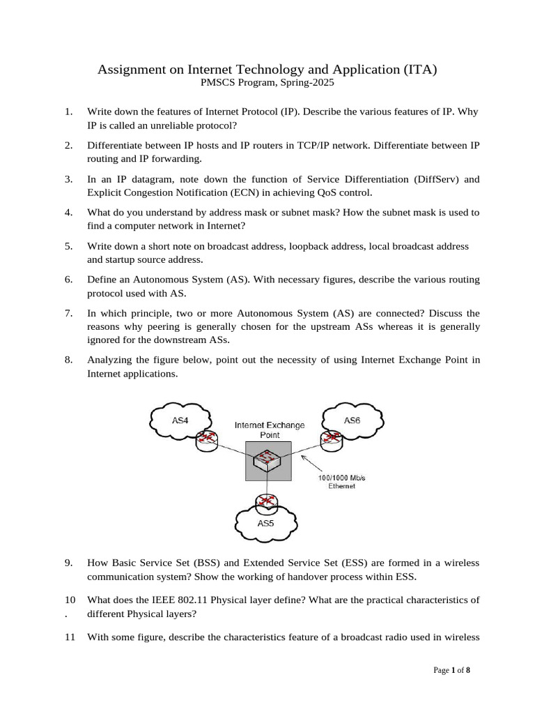 Internet Technology Assignment Spring 2025 | PDF | Transmission Control ...
