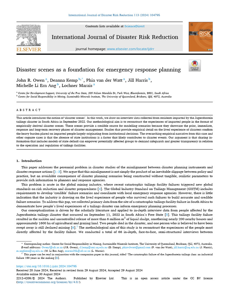 Disaster Scenes in Emergency Planning | PDF | Emergency Management ...
