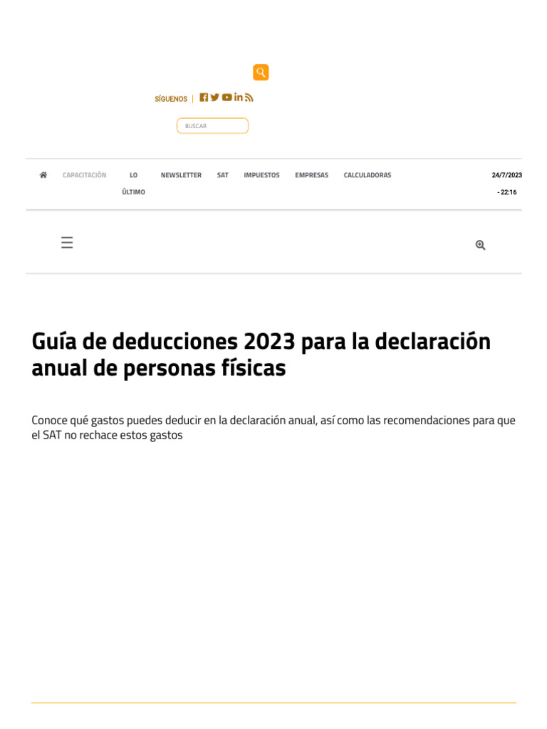 Deducciones 2023 para declaración anual | PDF | Interés | Cheque