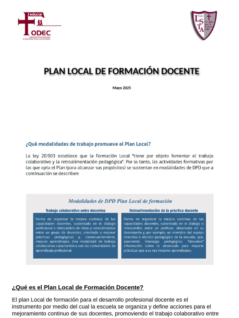 Plan de Formación Docente 2025 | PDF | Aprendizaje | Enseñando