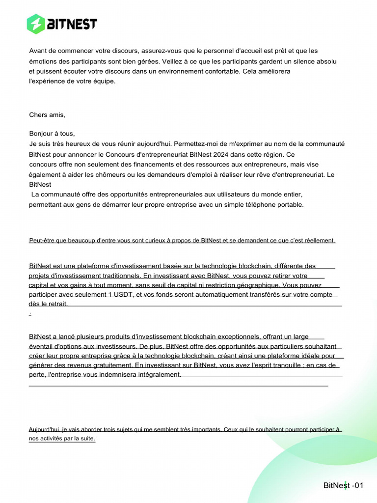 Bitnest 01 | PDF | Investir | Entrepreneuriat