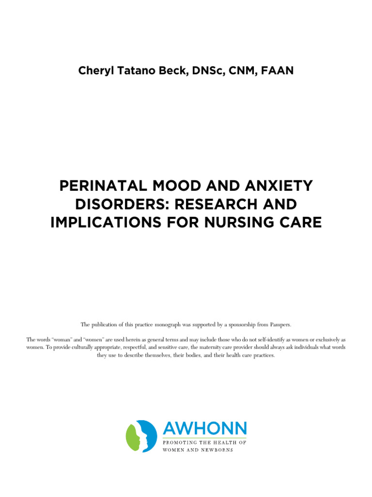 Perinatal Mood Disorders in Nursing Care | PDF | Obsessive–Compulsive ...