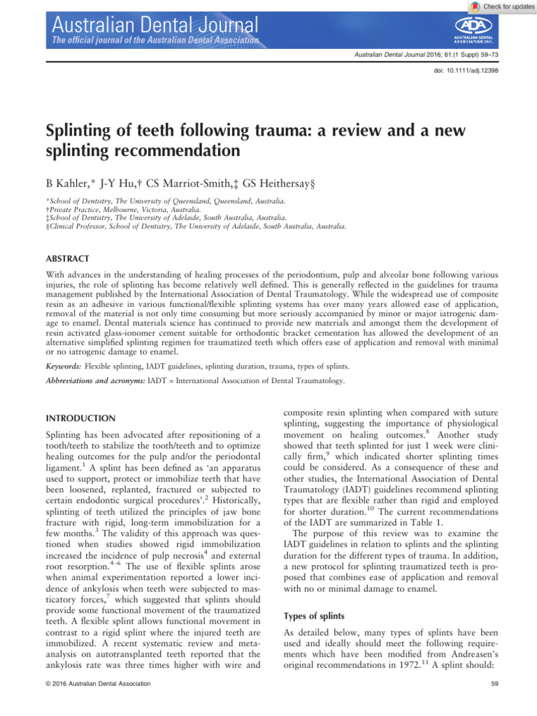 Dental Splinting Techniques in Melbourne | PDF | Dentistry Branches ...
