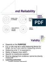 Validity and Reliability: Purpose of Tests