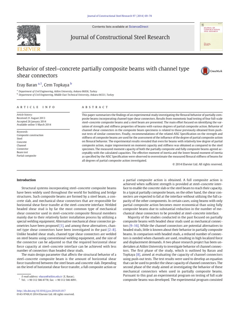 Behavior of Steel-Concrete Composite Beams | PDF | Strength Of ...