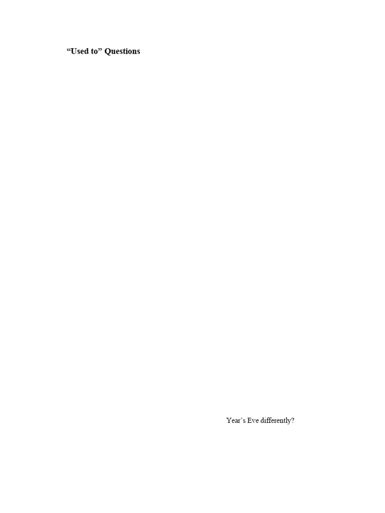 50 Engaging "Used to" Questions | PDF | Chess Theory | Chess