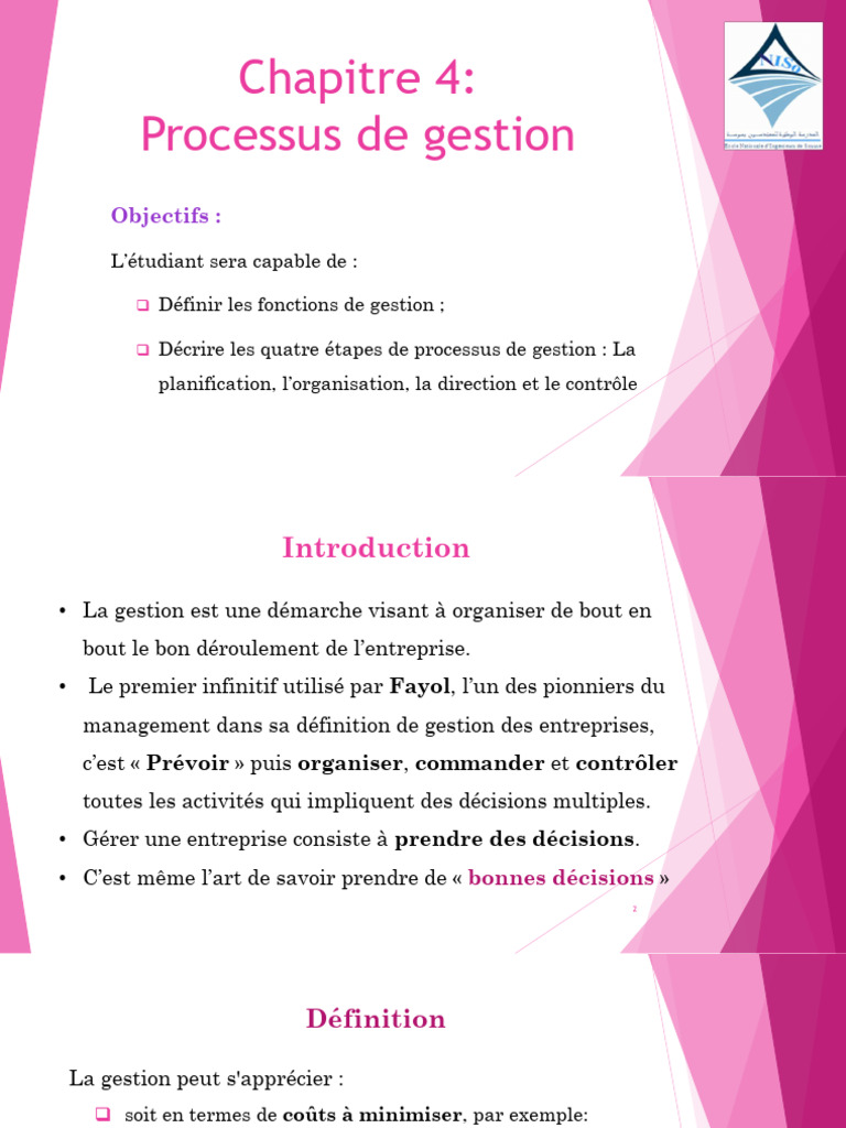 Les 4 étapes du processus de gestion | PDF | Planification | Business