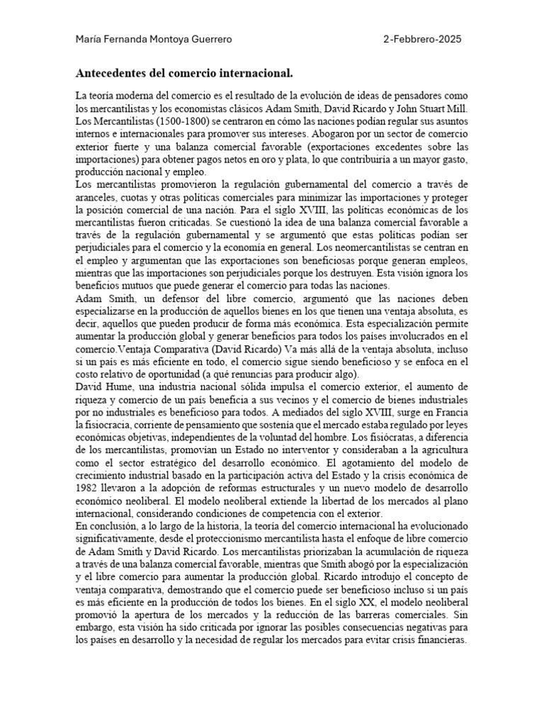 Evolución del Comercio Internacional | PDF | Mercantilismo | El ...