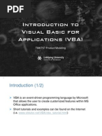 Introduction To Visual Basic For Applications (VBA) : TMKT57 Product Modeling