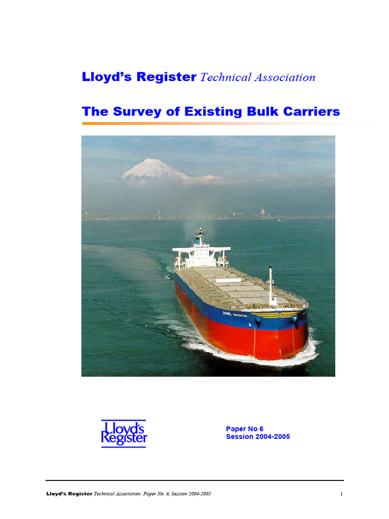 Survey Guidelines for Bulk Carriers | PDF | Ships | Cargo