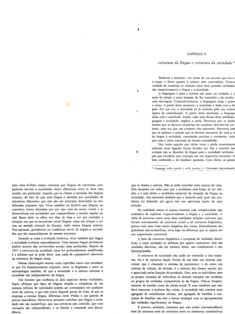 Relação entre Língua e Sociedade | PDF