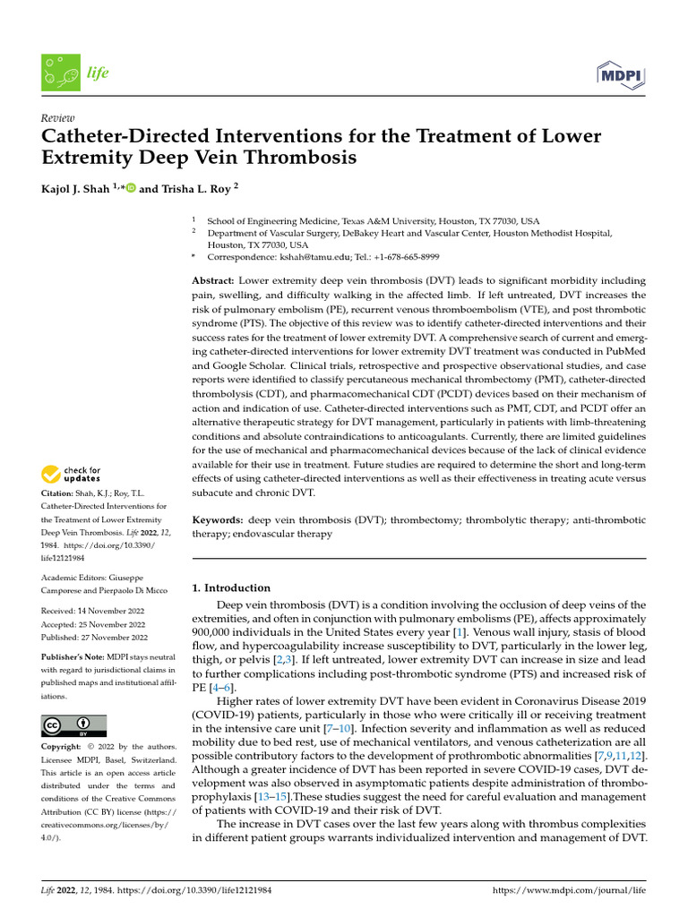 Catheter Interventions for DVT Treatment | PDF | Thrombosis | Vein