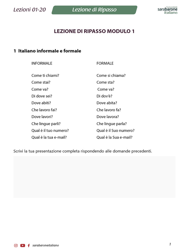 (iAzazelOfc) - PDF Lezione Di Ripasso Modulo 1 | PDF