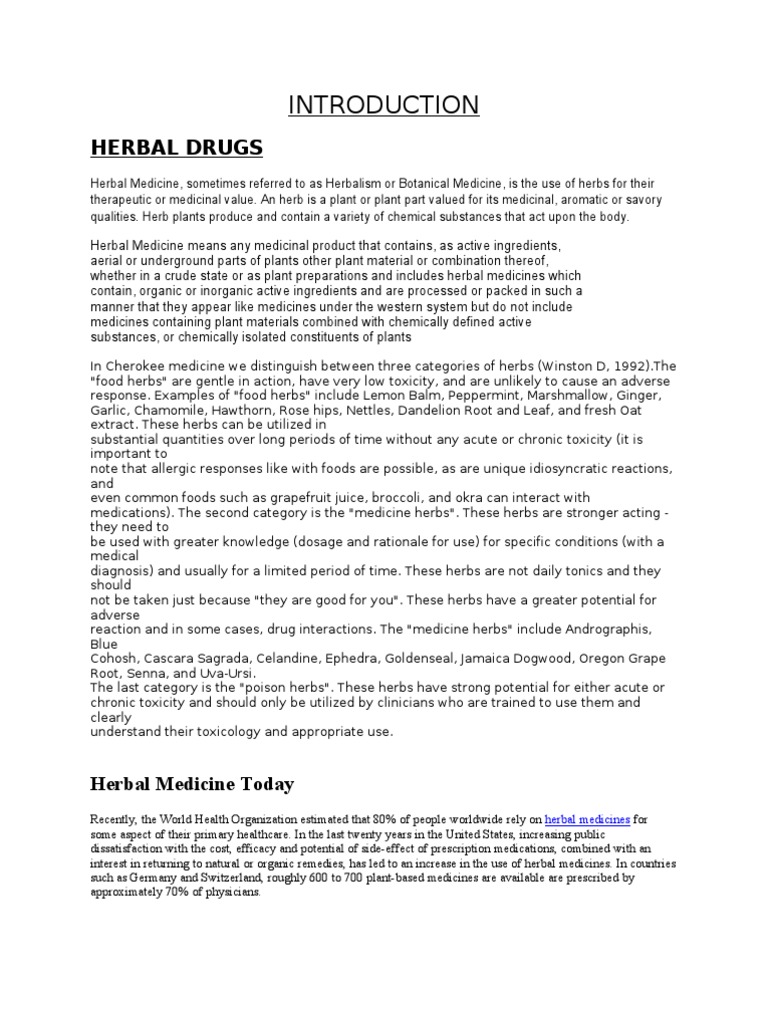 Introduction to Herbs Herbalism Pharmaceutical Drug