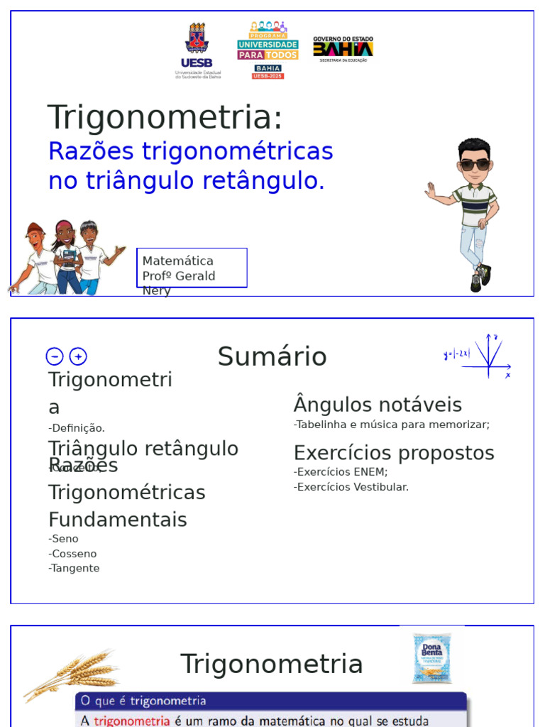 Aula 07 - Trigonometria básica - Razões trigonométricas no triângulo ...