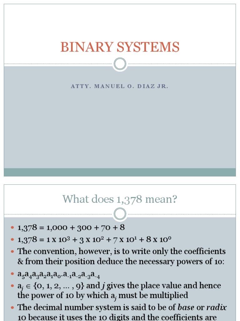 Understanding Binary Number Systems | PDF | Electronic Circuits ...