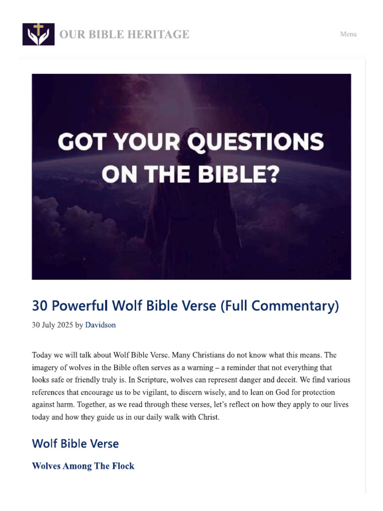 Wolves in The Bible 6 | PDF