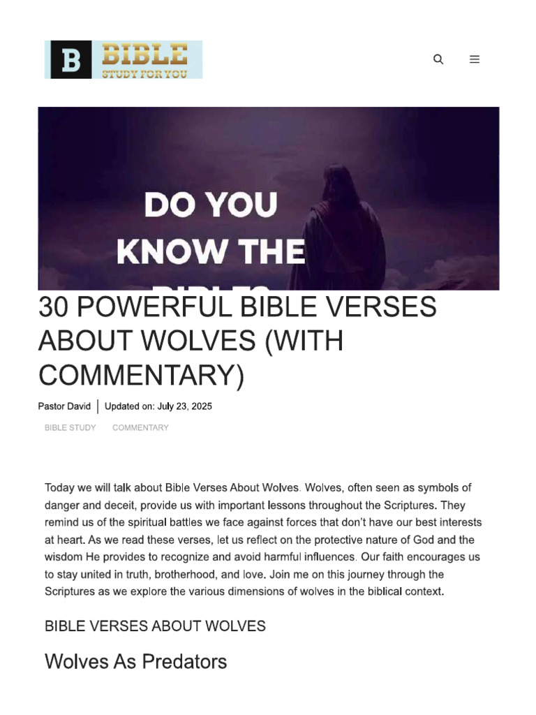 Wolves in The Bible 4 | PDF