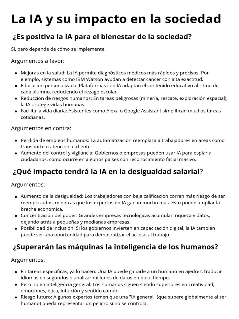 Impacto de la IA en la sociedad actual | PDF | Inteligencia artificial ...