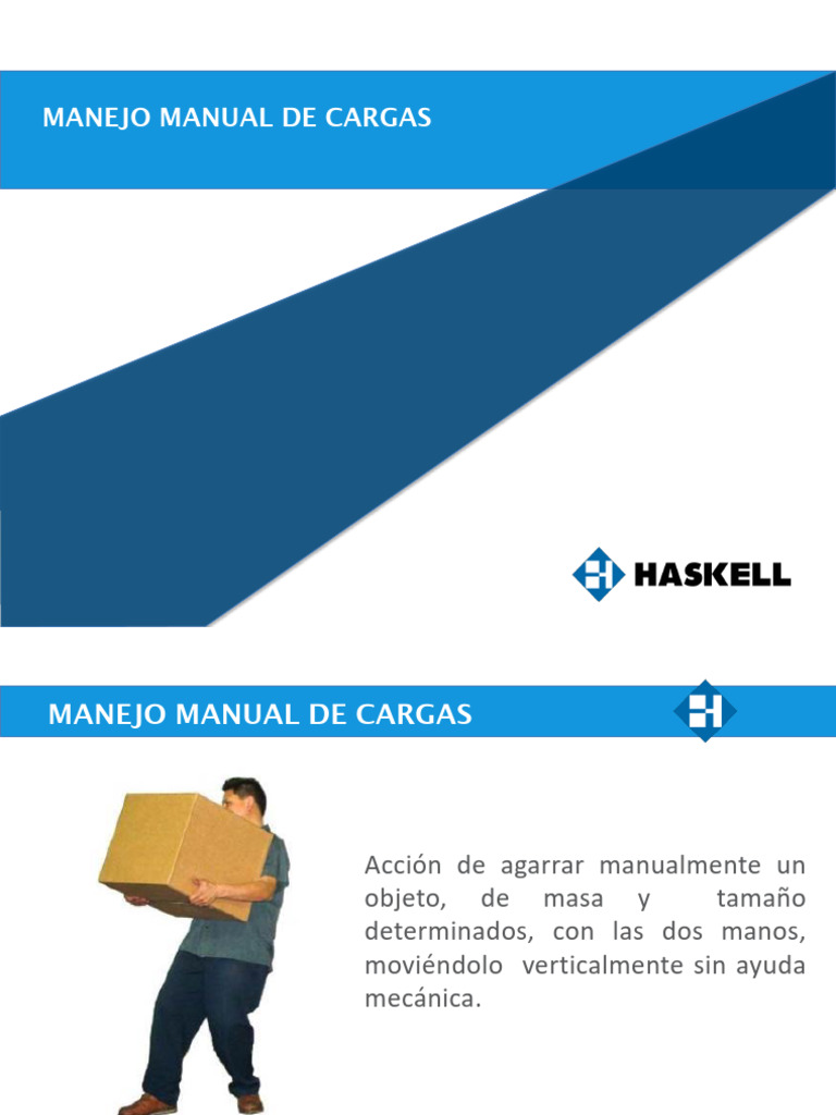 Manejo manual de cargas para trabajos en seguridad | PDF