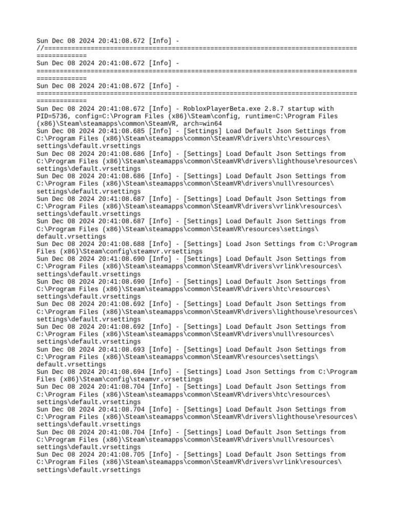 RobloxPlayerBeta Startup Log | PDF | Computer File Formats | Computer ...