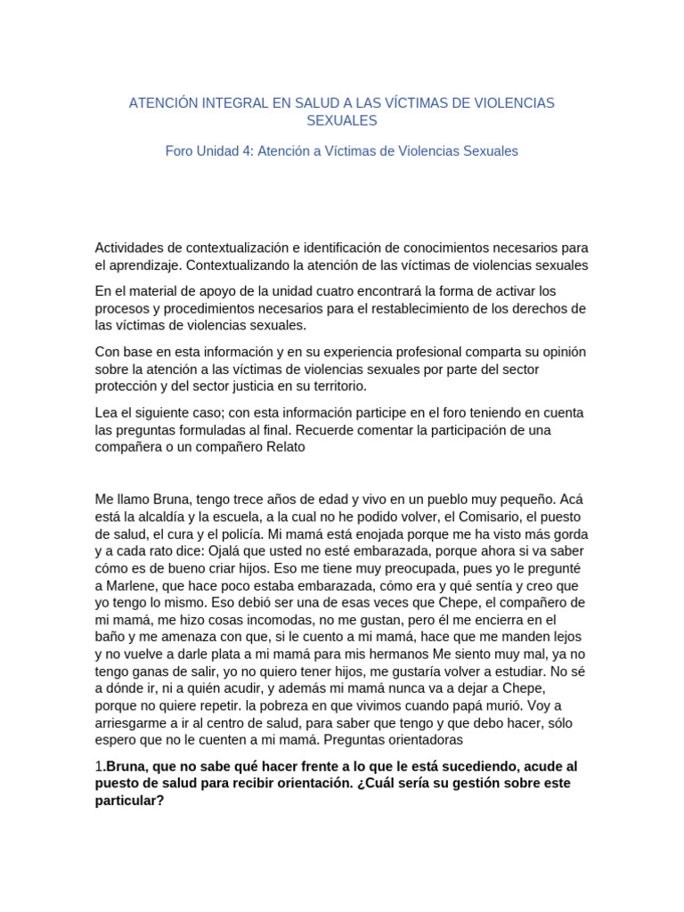 Atención Integral a Víctimas de Violencia Sexual | PDF | Justicia ...