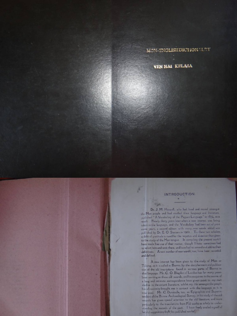 Mon-English Dictionary (Old) | PDF
