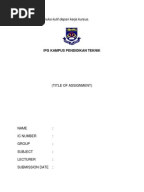 Contoh Format Kulit Assignment Dan Isi Kandungan