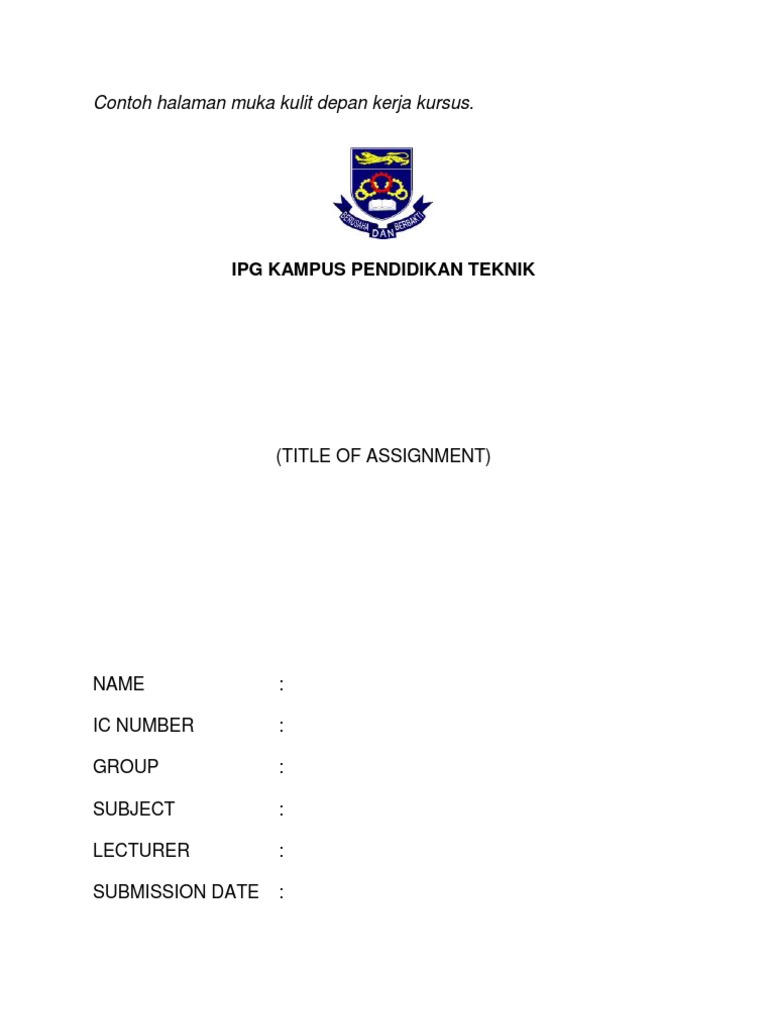 uwa assignment cover page