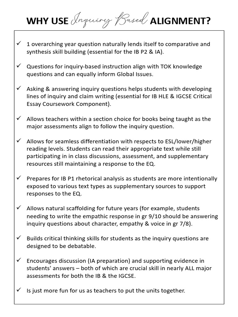Inquiry-Based Alignment in Education | PDF | Narrative | Rhetoric